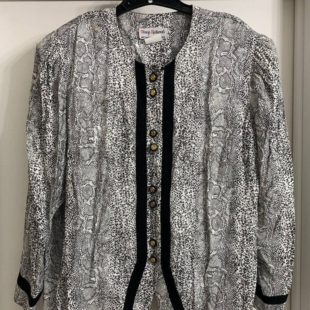 Tracy Richards Women's Black/White Blouse, Size 22WP